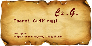 Cserei Gyöngyi névjegykártya