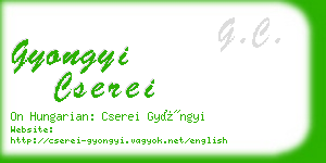 gyongyi cserei business card